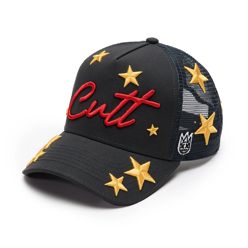 Cult of Individuality Cult's Logo Mesh Back Trucker Hat "Cherubs" in Steel - Image 2