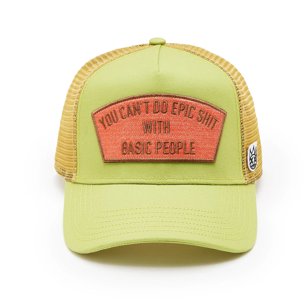 Cult's Logo Mesh Back Trucker Hat "Cant Do Epic Shit" in Green Oasis