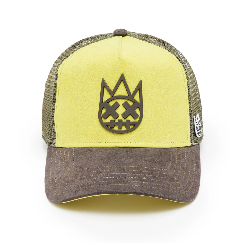 Cult's Logo Mesh Back Trucker Hat "Shimuchan" in Green Sheen