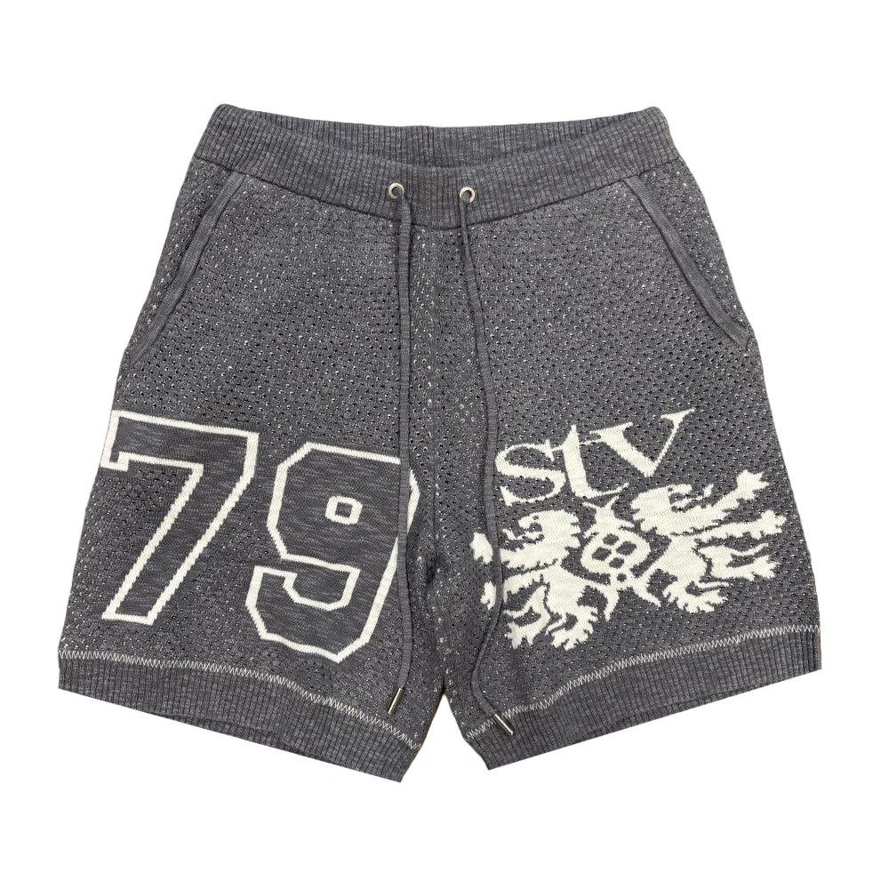 Si Tu Veux Sweater Knit And Football Shorts Set Grey - Image 3